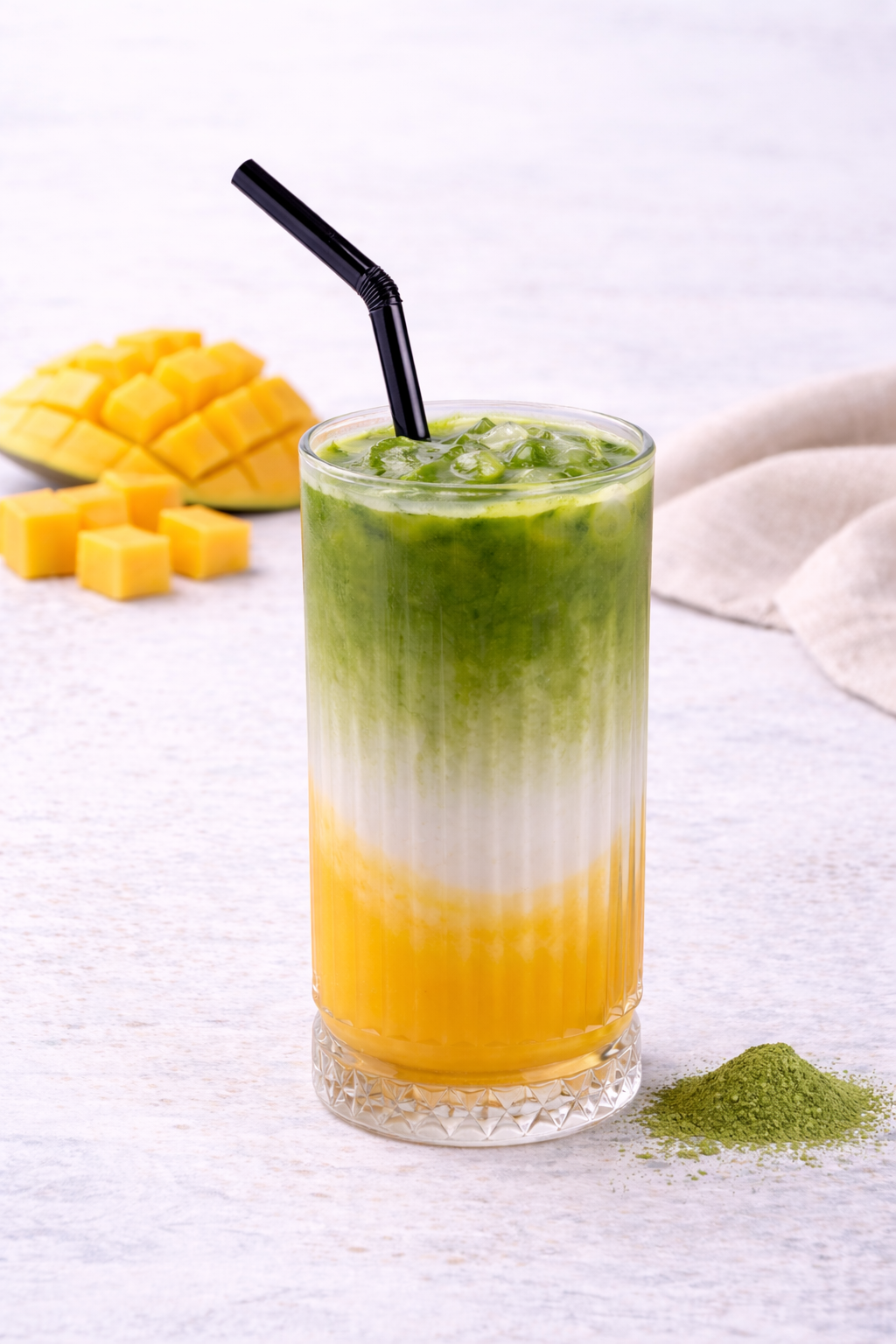 Ice Mango Matcha Latte
