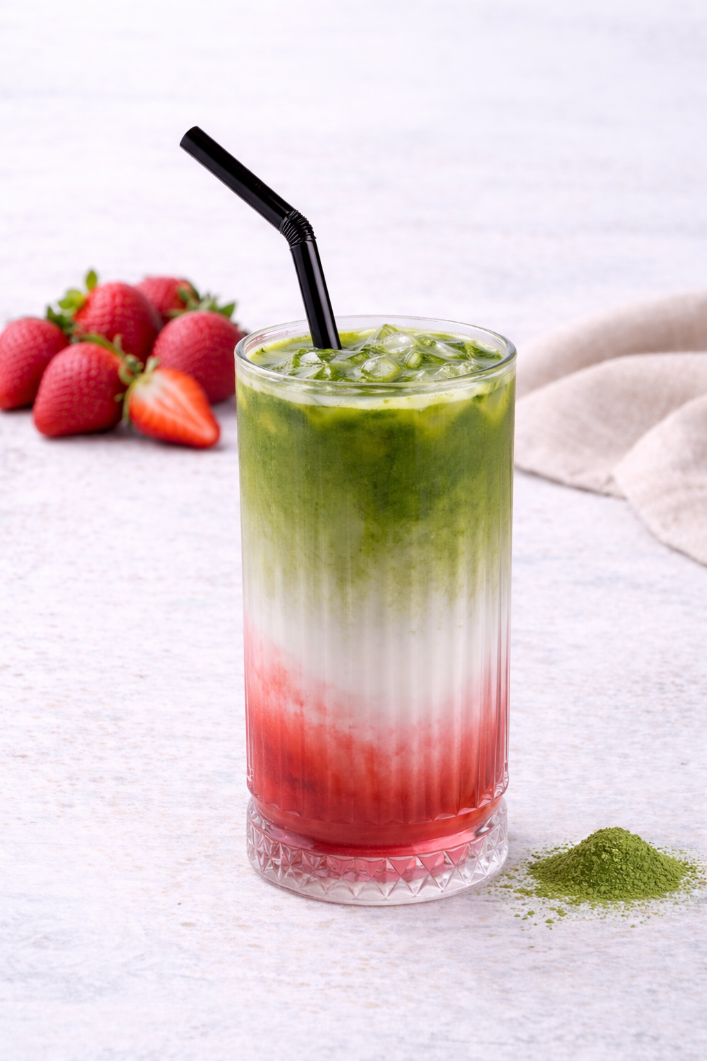 Ice Strawberry Matcha Latte